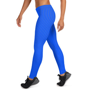 Blue Stripe Leggings - Fitness Stacks
