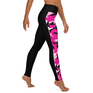 Split Pink Camo Yoga Leggings