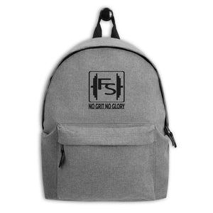 Fitness Stacks No Grit No Glory Embroidered Backpack - Fitness Stacks